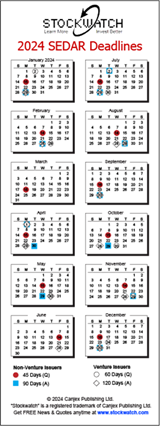 2024 SEDAR Deadlines Calendar - SMALL