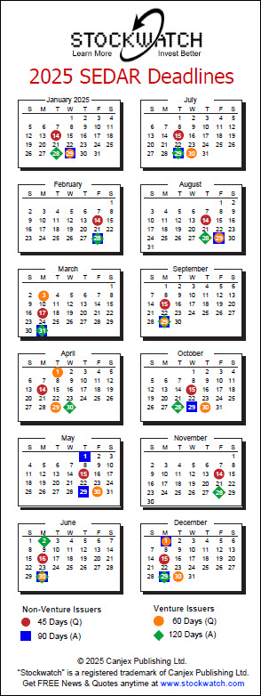 2025 SEDAR Deadlines Calendar - SMALL