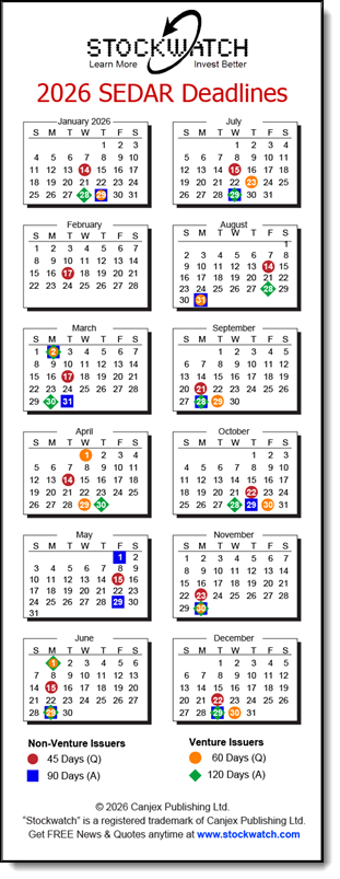 2026 SEDAR Deadlines Calendar - SMALL